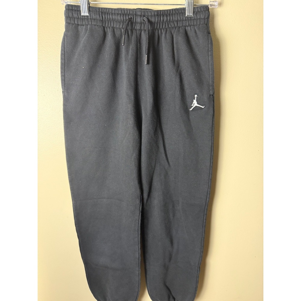 Nike Air Jordan Jogger Pants Youth XL Black Sport Logo Fleece Drawstring